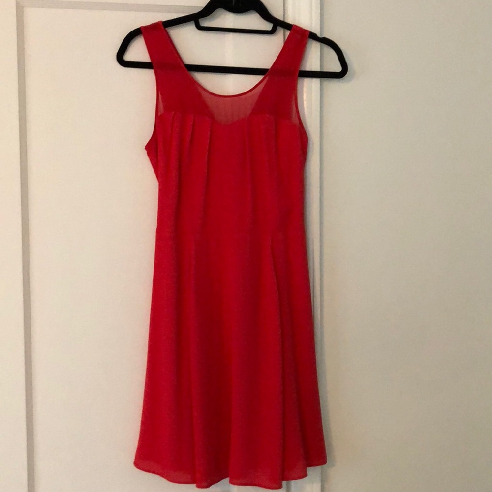 Express cocktail dress with sheer detail